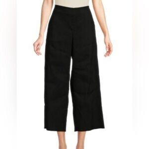 NWT - VINCE black Linen  Blend  Wide Leg Trousers Wormens Pants Sz 6 $325
